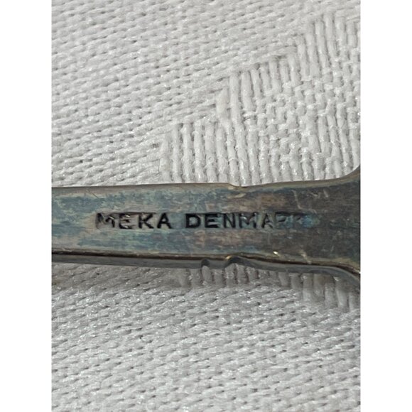 Vintage Meka Denmark Demitasse Spoon Red Enamel White Cross Design - Picture 2 of 4